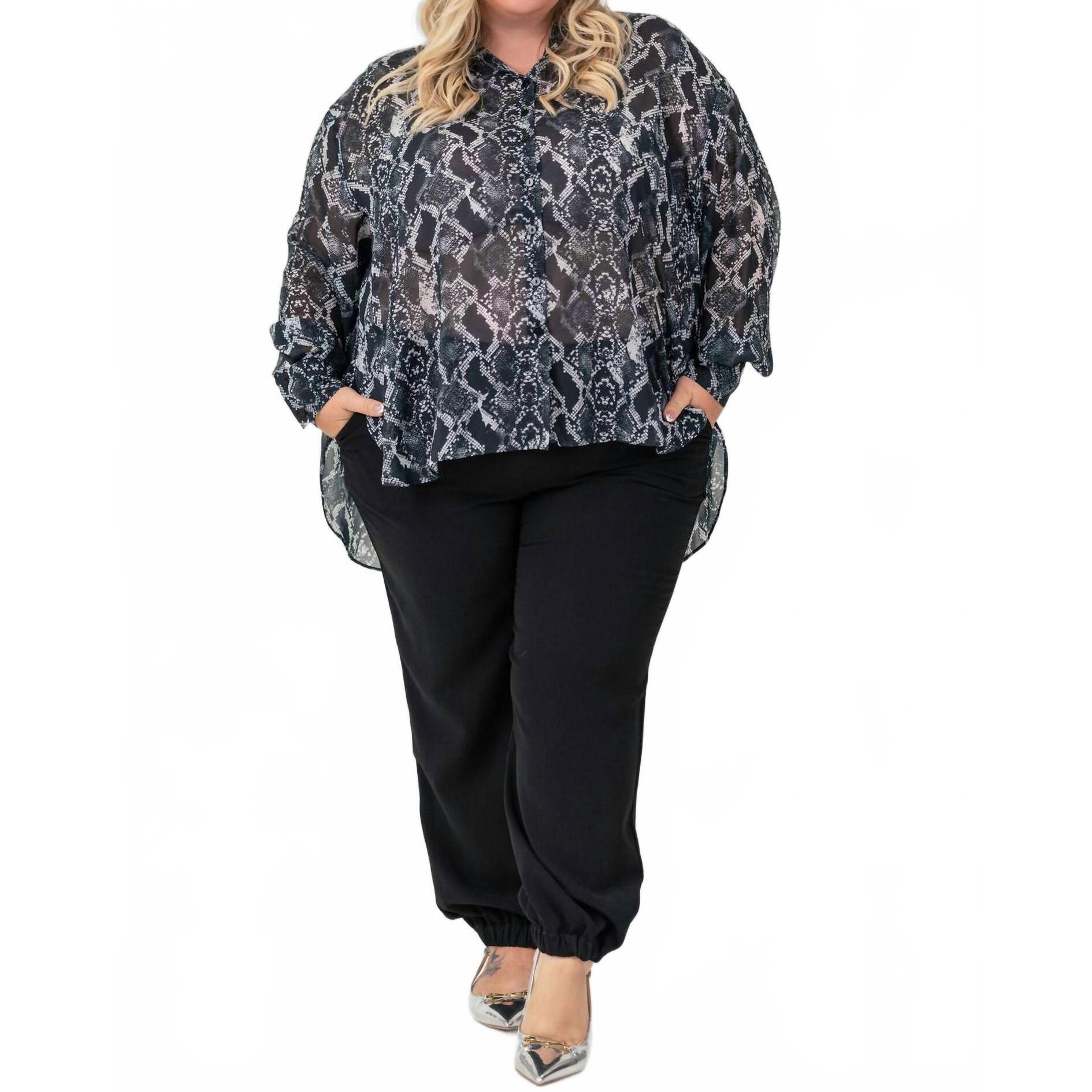 New Karen Kane Crepe Relaxed Ankle Pants - Plus In Black